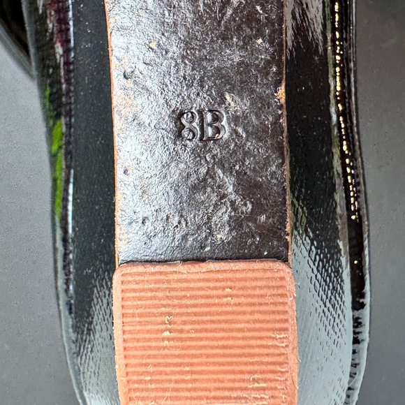 Cole Haan Air Elly Criss-Cross Black Patent Peep-Toe Wedge Shoes, Size 8 - Picture 8 of 9